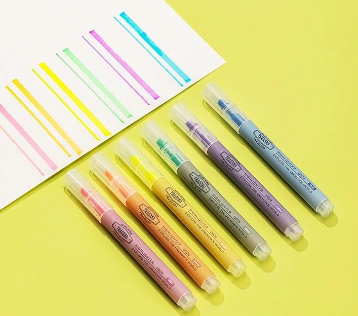 Набор текстовыделителей Deli EU624 1-3.5мм флуоросцентный 6цв. ассорти ПЭТ-бокс (6шт.) фото 3