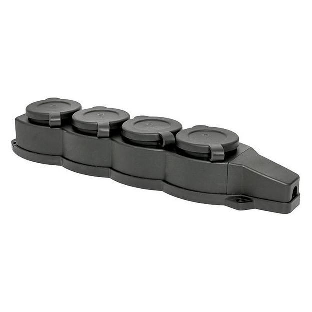 EKF RPS-020-16-230-44 Розетка четырехместная с защит. крышками каучуковая 230В 2P+PE 16A IP44 EKF PROxima фото 1