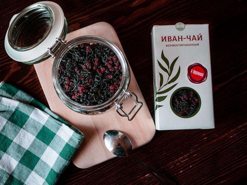 Иван-чай чёрный ферментированный с брусникой 50 г, опт фото 1