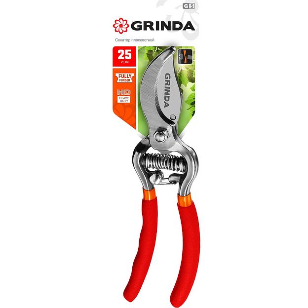 GRINDA G-5, 210 мм, высокоуглеродистая сталь, цельнокованый, эргономичные рукоятки, покрытие ПВХ, плоскостной секатор (423105) фото 5