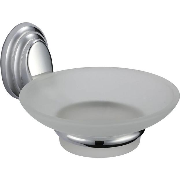 Мыльница стеклянная "Solinne", 15131, хром, стекло-сатин. Коллекция Classic фото 1