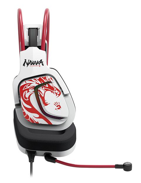 Наушники с микрофоном A4Tech Bloody G575 Naraka белый/красный мониторные USB оголовье (G575 NARAKA) фото 3
