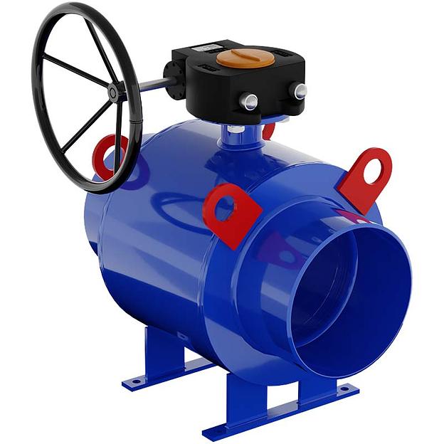 Кран шаровой полнопроходной под приварку с редуктором, Ду от 150 до 700 мм фото 1