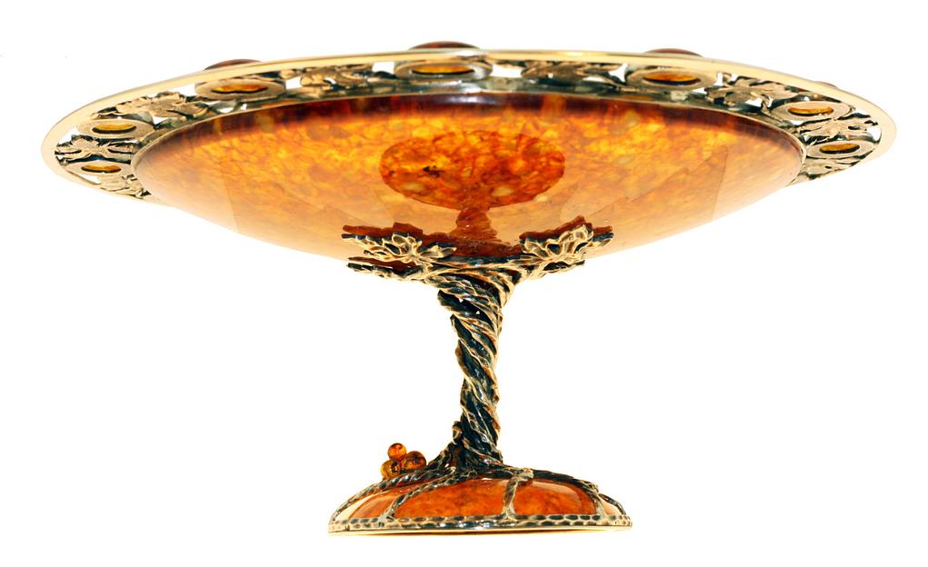 Блюдо «Виноградное» из янтаря фото 1