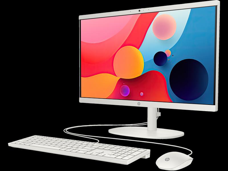 HP 22-dg0008ci NT 21.5" FHD(1920x1080) INTEL N100, 8GB DDR5 4800 (1x8GB), SSD 512Gb, Intel Internal Graphics, noDVD,Rus/Eng kbd&mouse wired, HD Webcam, Cashmere White, FreeDos, 1Y Wty фото 2