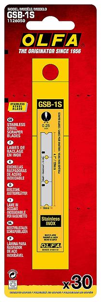 OLFA 30 шт, прямые лезвия GSR-1/3B GSR-2 для скребков 120 мм (OL-GSB-1S) фото 2