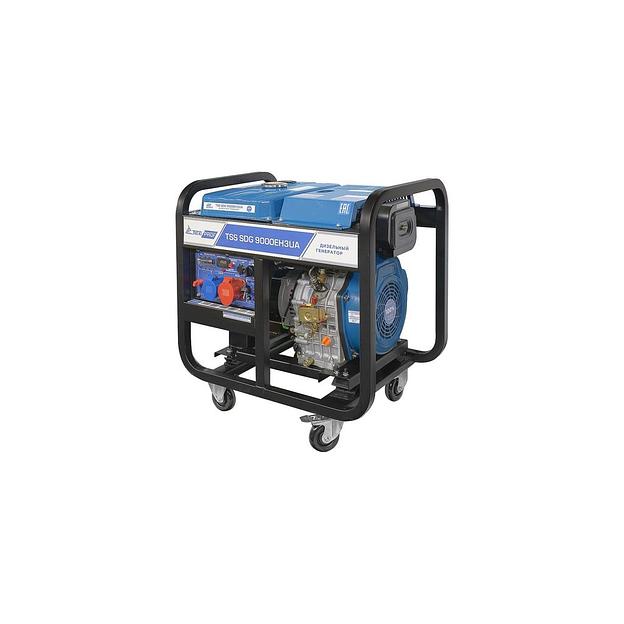 Дизельный генератор ТСС SDG 9000EH3UA, 380/220/12 В, 8.5кВт, на колёсах с АКБ [100036] фото 1