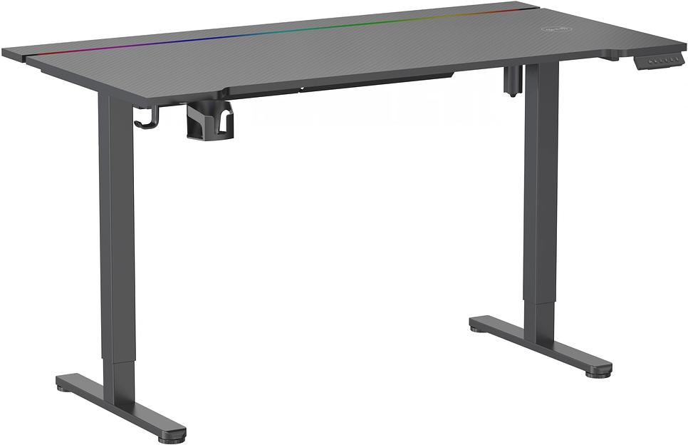 Стол для компьютера Cactus CS-EDXL-GBK столешница МДФ черный карбон каркас черный 140x60см фото 1