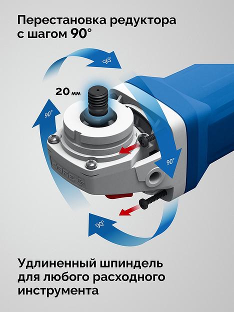 ЗУБР 1800 Вт, d125 мм, УШМ, регулировка оборотов, фланец ″МИГ″, Профессионал (УШМ-П125-1805 ЭПСТ) фото 9