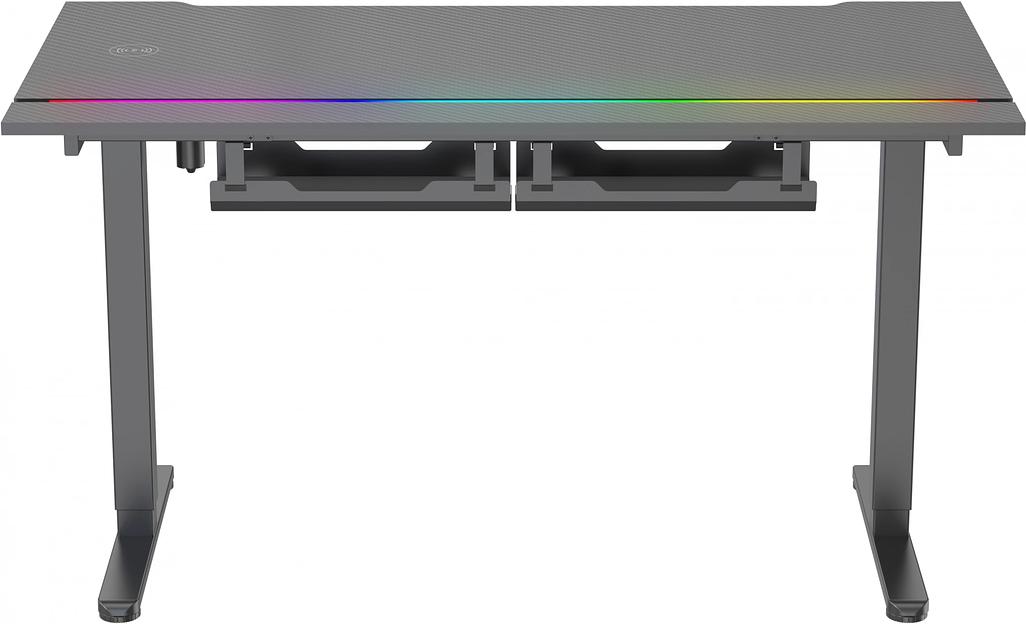 Стол для компьютера Cactus CS-EDXL-GBK столешница МДФ черный карбон каркас черный 140x60см фото 3