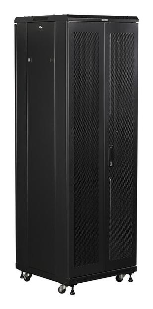 Шкаф серверный Lanmaster (TWT-CBB-42U-8X10-G1) напольный 42U 800x1000мм пер.дв.стекл задн.дв.двуст. 2 бок.пан. 800кг черный IP20 фото 1