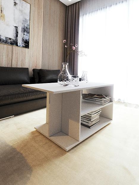 Столик журнальный Wood&Stone «Орион макси» белый 100×50×50.2 см фото 1