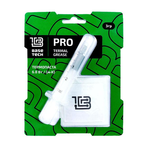 Термопаста BaseTech PRO, 3г, ТП 6.8 Вт/м*К, шприц, со шпателем, серый (BTG-3PRO) фото 1