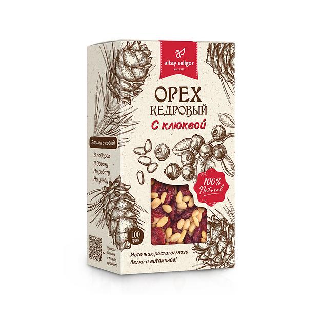 Смесь орехово-ягодная Алтай-Селигор «Орех кедровый с клюквой» 100 г, опт фото 1