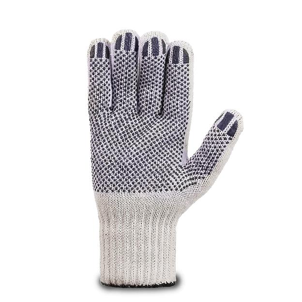 Рабочие перчатки трикотажные «Супер люкс» с ПВХ 7,5 класс вязки (70% хлопок, 30% полиэфир) белый, арт.23Т фото 3