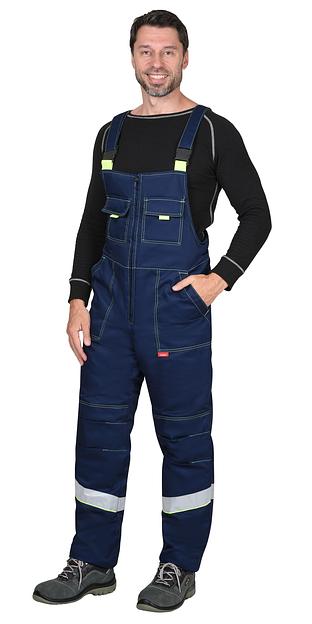 Костюм «Сириус-Навигатор» зимний куртка и полукомбинезон, темно-синий с лимонным ОПТ фото 6