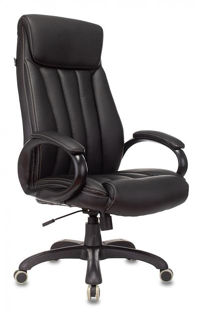 Кресло руководителя Бюрократ T-9922N черный Leather Venge Black эко.кожа крестовина пластик фото 1