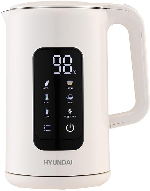 Чайник электрический Hyundai HYK-S4606 1.7л. 2200Вт кремовый корпус: металл фото 1
