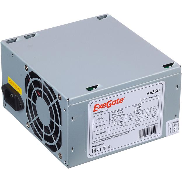 Exegate EX253681RUS / 255722 Блок питания 350W Exegate AA350, ATX, 8cm fan, 24+4pin, 2*SATA, 1*IDE фото 1