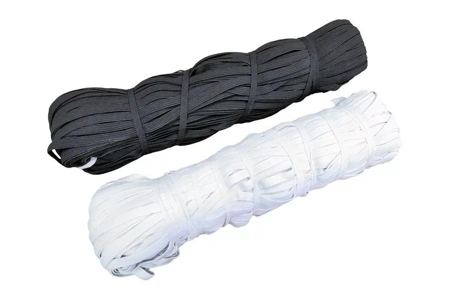 Резинка 8 мм «Продежка с чёрной нитью» (зигзаг) намотка 10м (20шт/уп) фото 1