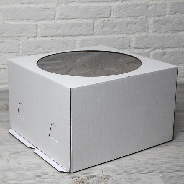 Упаковка с окном гофрокартон белая 30x30х19 см фото 1