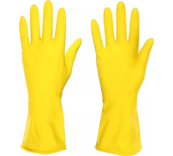 Перчатки резиновые «Эконом» желтые L ОПТ фото 1