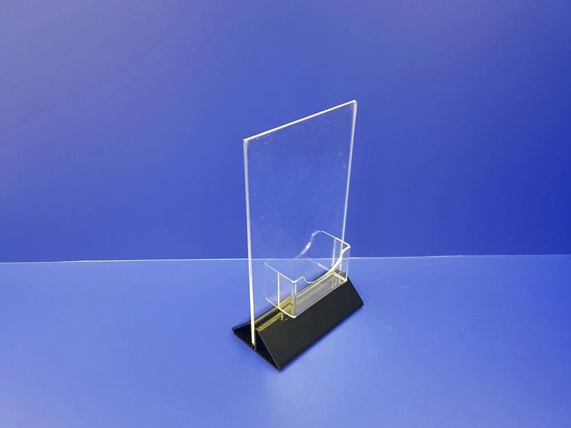 Менюхолдер на черном основании с визитницей ф-а5 (вертикальный) фото 1