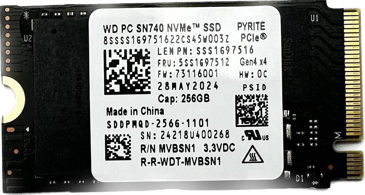 Western Digital WD SN740 256GB M.2 NVMe SSD PCIe 4.0 x4 2242 (OEM) гарантия 1 мес фото 1
