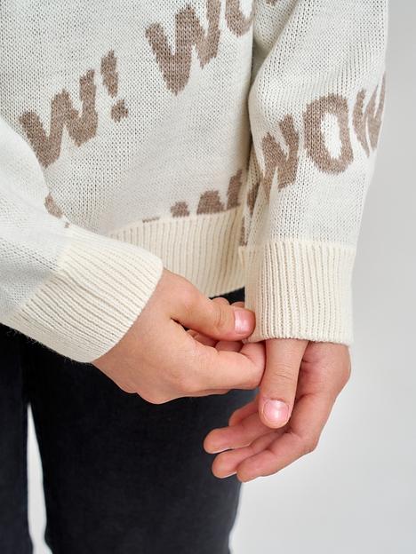 Джемпер «Вау» молочный, для девочек ОПТ фото 10