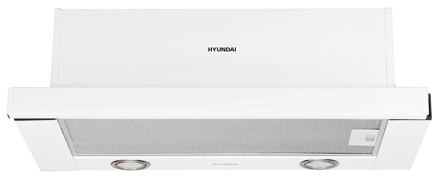 Вытяжка встраиваемая Hyundai HBH 6236 WG белый управление: кнопочное (1 мотор) фото 1