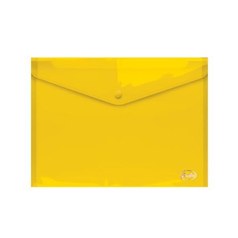 Папка-конверт на кнопке, А4, 0,16 мм, ПП, желтый, Forofis фото 1