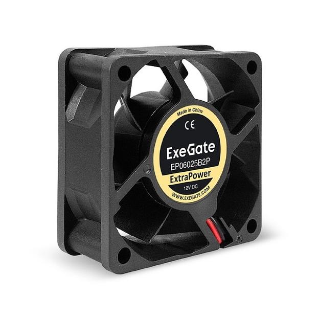 Exegate EX295229RUS Вентилятор 12В DC ExeGate ExtraPower EP06025B2P (60x60x25 мм, 2-Ball (двойной шарикоподшипник), 2pin, 4500RPM, 31dBA) фото 1