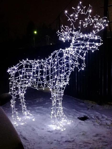 Светодиодный лось из проволоки фото 1