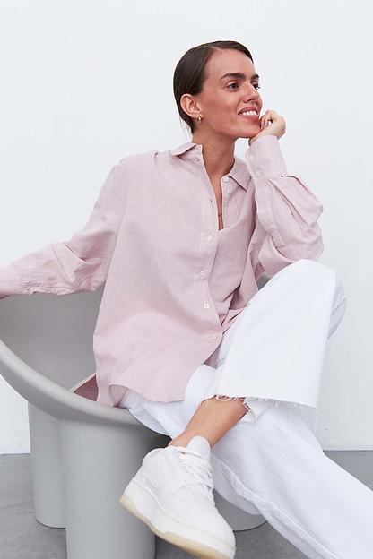 Рубашка длинная S002_PWDR/Пудровый фото 9