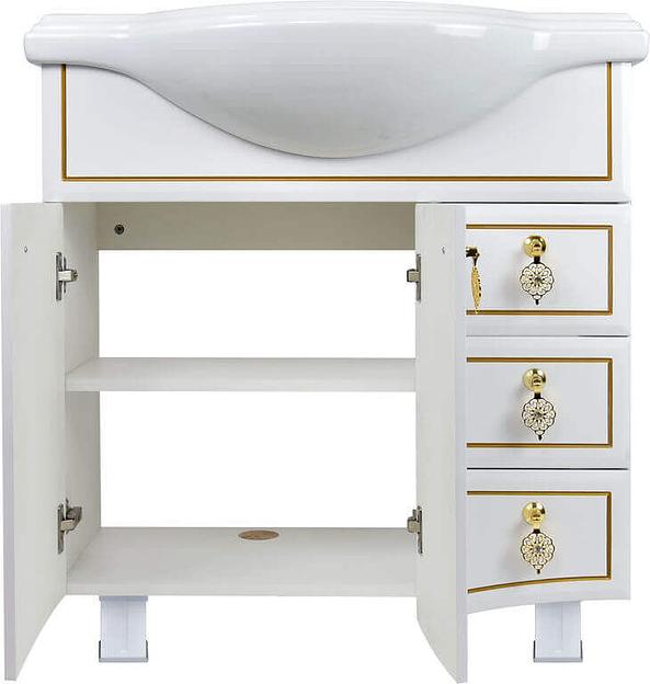 Тумба Жасмин 80 DORATIZ 9911.773, белая золото, под умывальник Классик 80 фото 3