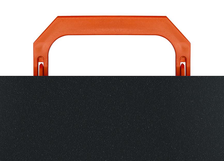 Портфель Бюрократ Black Opal BLPP01OR 1 отдел. A4 пластик 0.7мм черный/оранжевый фото 5