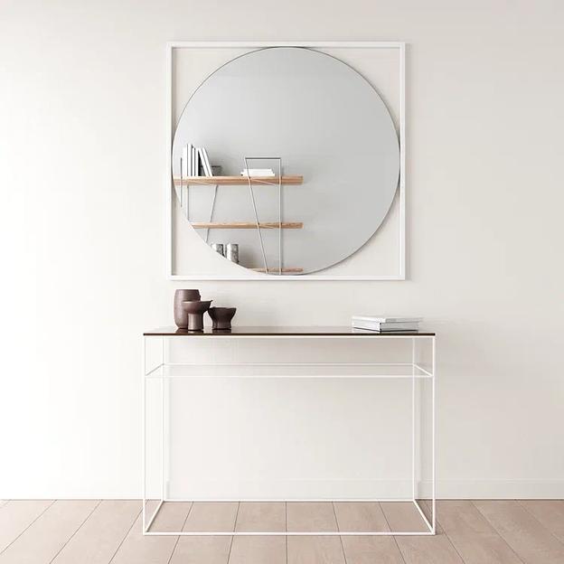 Зеркало в раме настенное квадратное и круглое большое 104х104 см, white ОПТ фото 1