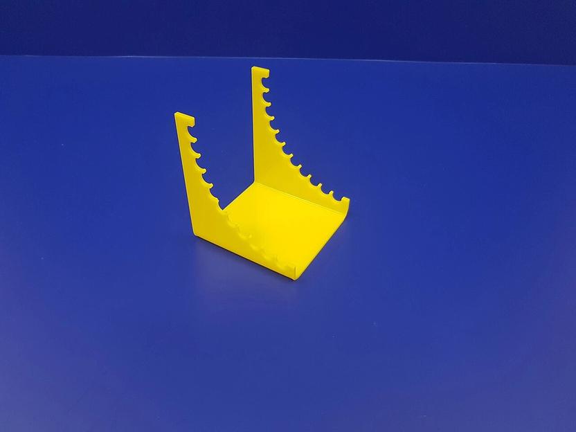 Подставка для ручек карандашей кистей 12 секции (горка радиус, цвет желтый) фото 6