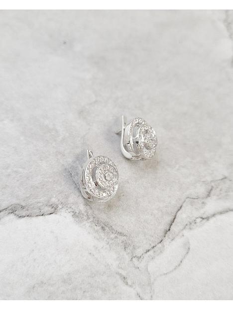 Серебряные серьги спираль из фианитов фото 4