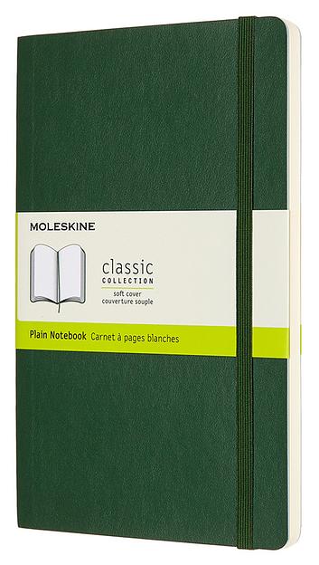 Блокнот Moleskine CLASSIC SOFT QP618K15 Large 130х210мм 192стр. нелинованный мягкая обложка зеленый фото 1