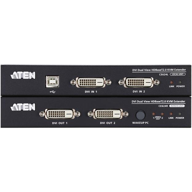 USB, DVI, КВМ-удлинитель c поддержкой Dual View и HDBaseT™ 2.0 (1920 x 1200 100 м) ATEN CE624 фото 2