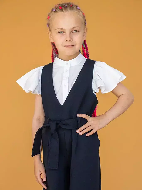 Блузка школьная на девочку KristiKlo белая ОПТ фото 2