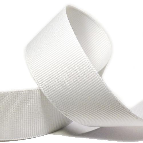 Репсовая лента двухсторонняя с тканым краем, 25-50 мм, 197 г/м² белая фото 1