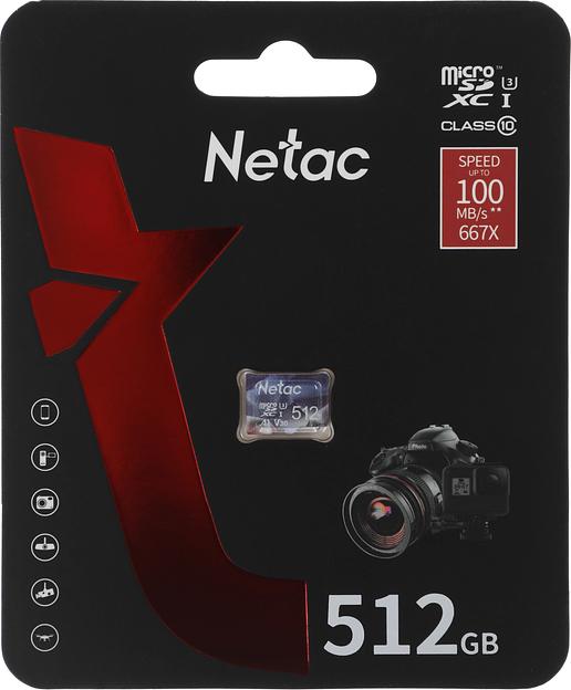 Флеш карта microSDHC 512GB Netac P500 ULTRA (без SD адаптера) 100MB/s фото 1