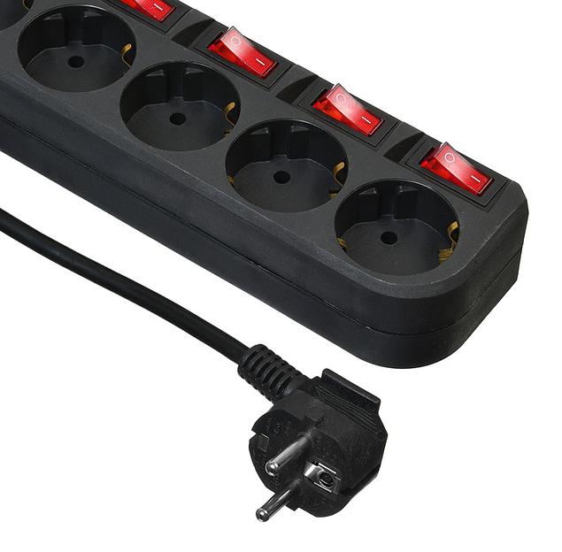 Сетевой фильтр Buro 500SH-3-SW-B 3м (5 розеток) черный (коробка) фото 3