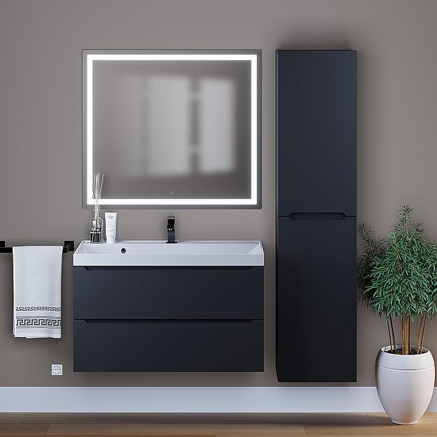 Тумба под раковину для ванной Uperwood Tanos 90 см, подвесная, черная матовая фото 6