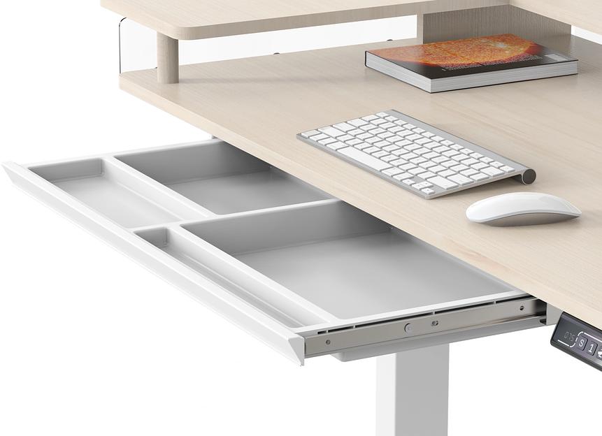 Стол для компьютера Cactus CS-EDL-DWT столешница ДСП светлый дуб каркас белый 120x71x60см фото 7