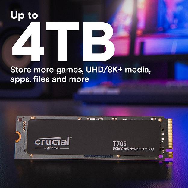 Твердотельный накопитель SSD Crucial T705 2TB PCIe Gen5 NVMe M.2 SSD CT2000T705SSD3 фото 5