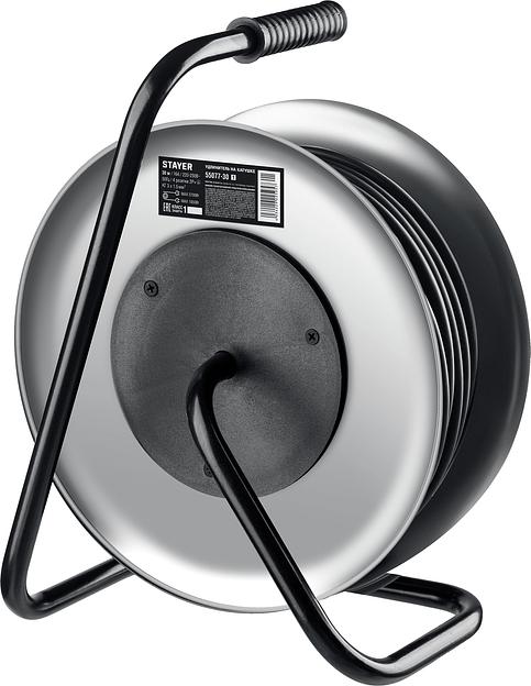 STAYER PRO-315, КГ, 3 x 1.5 мм2, 30 м, 3700 Вт, IP44, силовой удлинитель на стальной катушке (55077-30) фото 2