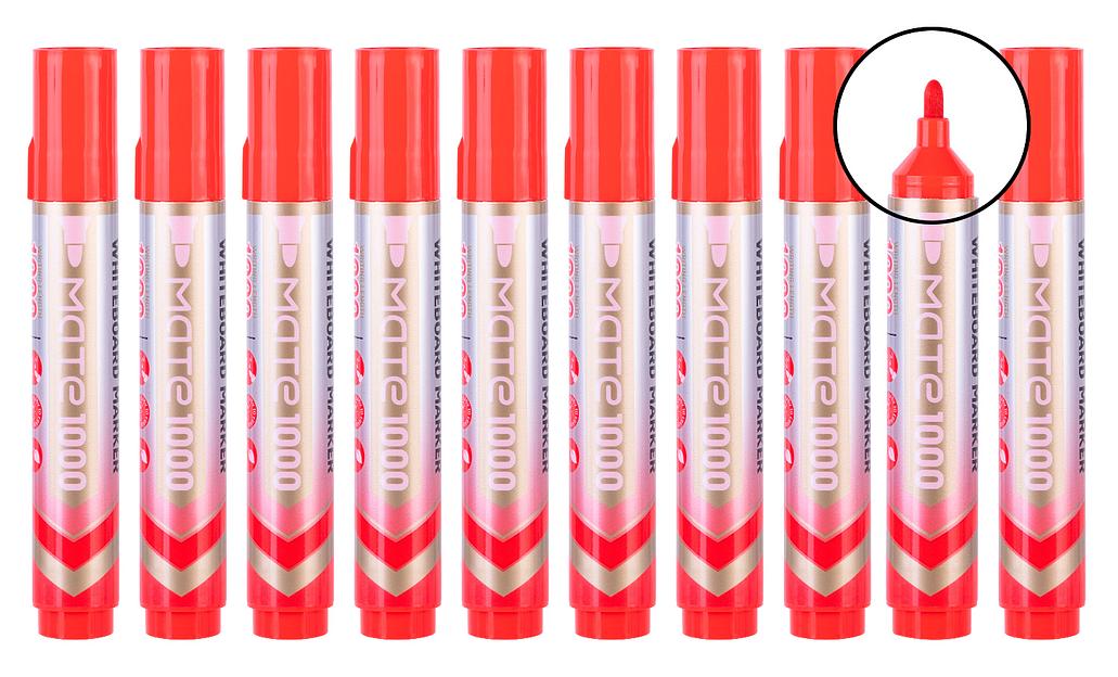 Маркер для досок Deli EU008-RE Mate круглый пиш. наконечник красный (1шт.) фото 1